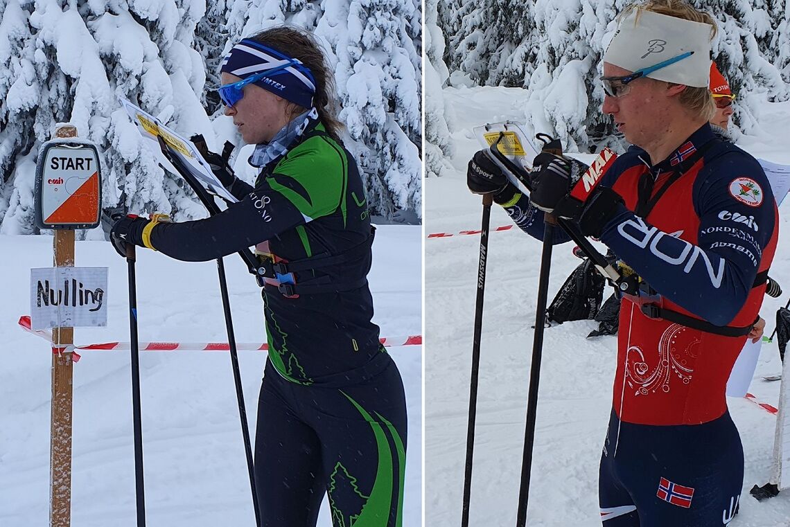 Evine Westli Andersen og Jørgen Baklid under førjuls ski-o på Sjusjøen i 2020. (Foto: Stein Arne Negård)