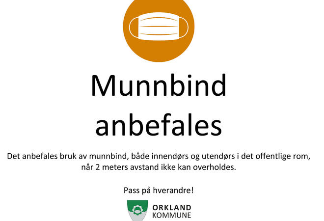 Bilde av plakat om munnbindanbefaling