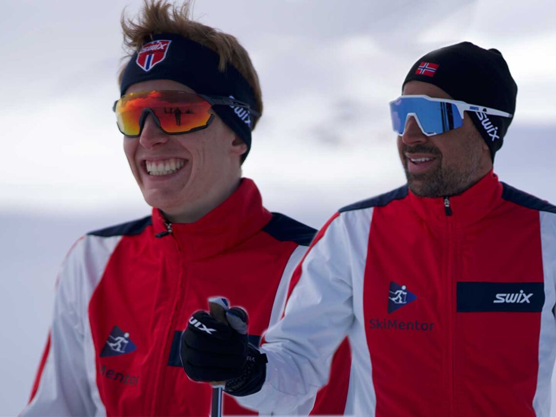 Eirik Mysen og Nils-Ingar Aadne er to av skiløperne bak SkiMentor-appen. I dag presenterer de treningsprogram for nybegynnere. (Foto: SkiMentor)