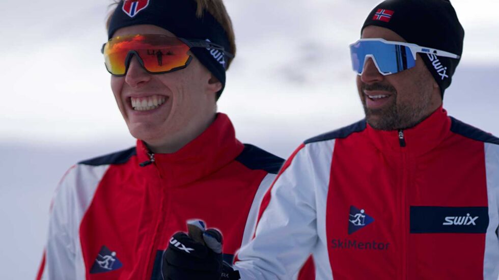 Eirik Mysen og Nils-Ingar Aadne er to av skiløperne bak SkiMentor-appen. I dag presenterer de treningsprogram for nybegynnere. (Foto: SkiMentor)