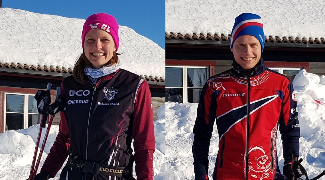 Søndagens sprint-vinnere: Anna Ulvensøen og Audun Heimdal.