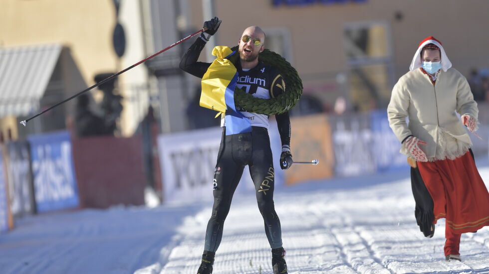 Tord Asle Gjerdalen vant Vasaloppet for første gang, og sikret Norges 9. seier på rad. (Foto: Vasaloppet)
