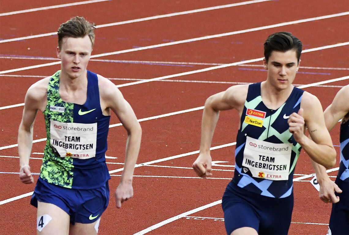 Narve Gilje Nordås (til venstre) og Jakob Ingebrigtsen løper for samme team og samme land. I EM imponerte de begge. (Arkivfoto: Bjørn Johannessen)