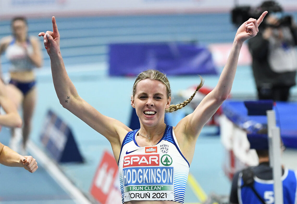 Keely Hodgkinson har bare så vidt fylt 19 år, men kunne juble for EM-gull på 800 m. (Foto: Det britiske friidrettsforbundet) 