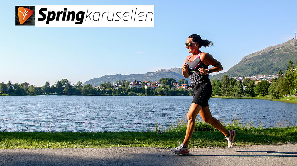 Springkarusellen er en serie med løp som går i en fast løype rundt Tveitevannet i Bergen. (Foto: Arne Dag Myking)