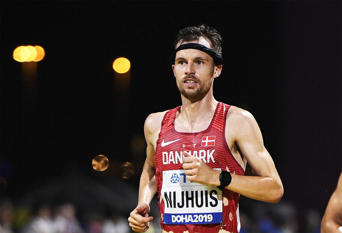 Thijus Nijhuis løp maraton for Danmark under VM i Doha i 2019 og ble nummer 31 med 2.18.10 under varme forhold. (Foto: Bjørn Johannessen)