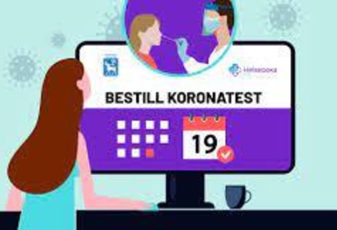 I Helseboka kan du bestille koronatest via mobil, nettbrett eller datamaskin.