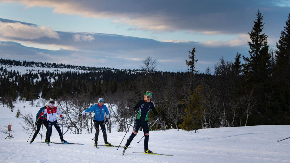 Det ble 16 timer og godt over 200 km på de fire langrennsjuniorene som skulle gjøre unna minst 8848 høydemeter på en treningsøkt. (Alle foto: Line Møller)