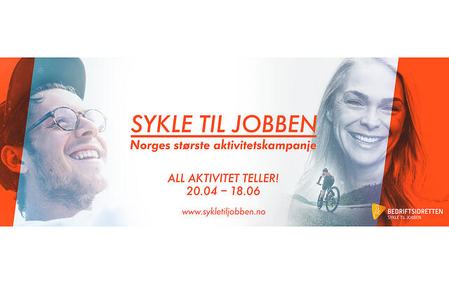 Sykle-til-jobben-aksjonen er nå mye mer enn hva navnet sier: det er nå en allsidig aktivitetskampanje med mange forskjellige utfordringer med trekning av premier. (Illustrasjon fra Sykle-til-jobben)