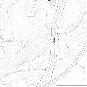 Planavgrensning for detaljreguleringsplan for fortau Bøveråsen- Eidsåsen