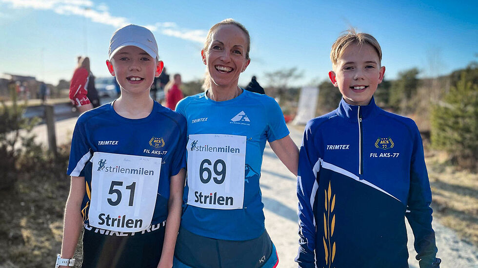 Anita Iversen Lilleskare var aller raskest rundt Brekkeløypa i Knarvik. Sønnene Andreas og Jonas gjorde det også svært bra. (Alle foto: Anders Totland/Bygdanytt)