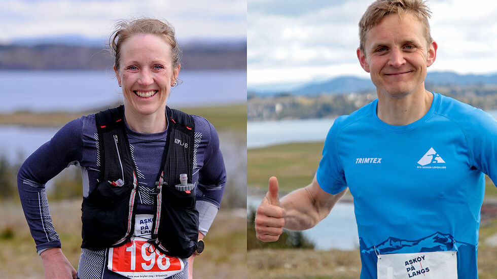 Sara-Rebekka Færø Linde og Anders Kjærevik vant årets Askøy på langs. (Alle foto: Arne Dag Myking)