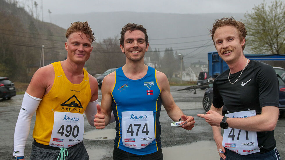 De tre raskeste menn på 10 kilometer: Sondre Øvre-Helland, Tage Morken Augustson og Jonas Gjesdal. (Alle foto: Arne Dag Myking)