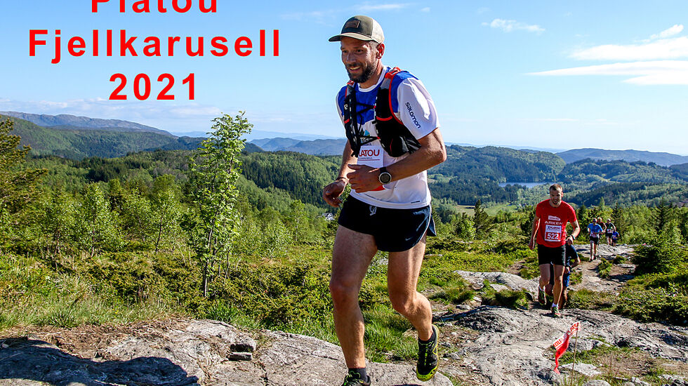 Oppstigning til Totlandsfjellet i et av løpene til Platou Fjellkarusell en fin sommerdag i fjor, Stian Fimreite i fint driv oppover. Dette blir også løypen i det andre løpet av årets Fjellkarusell, den 17. juni. (Foto: Arne Dag Myking)