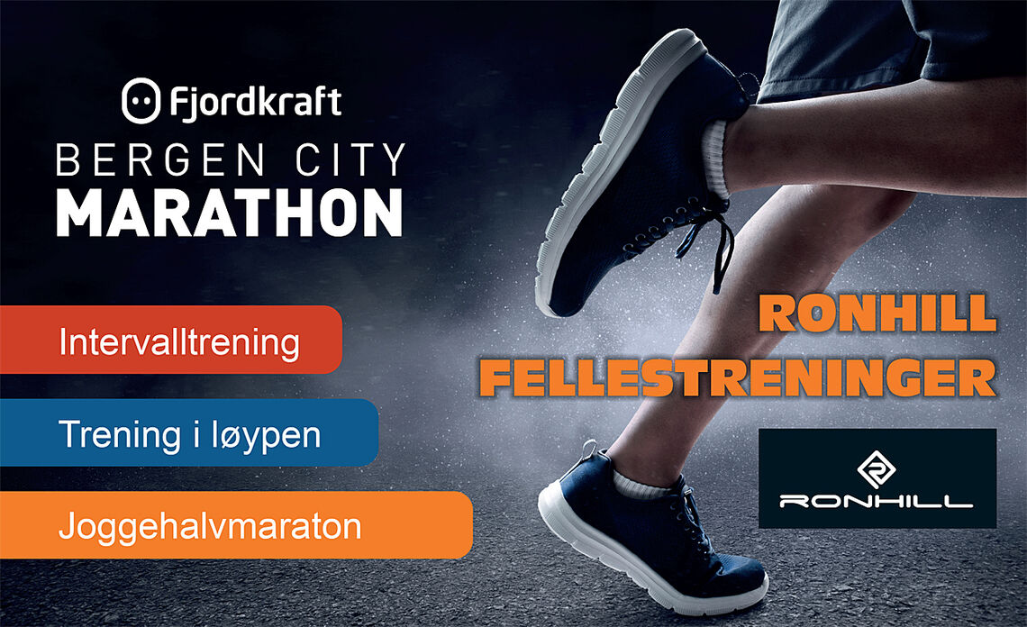 Bli med på Lørdagsintervall fra Fjellveien til Fløien med Bergen City Marathon