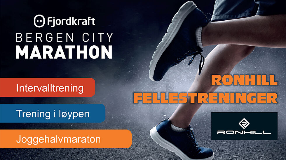 Bli med på Lørdagsintervall fra Fjellveien til Fløien med Bergen City Marathon