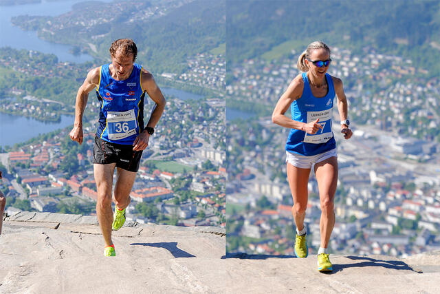 Thorbjørn Ludvigsen og Anita Iversen Lilleskare hadde full kontroll i årets Ulriken Opp. (Alle foto: Arne Dag Myking)