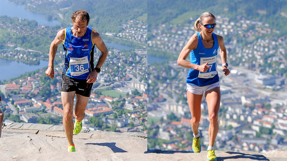 Thorbjørn Ludvigsen og Anita Iversen Lilleskare hadde full kontroll i årets Ulriken Opp. (Alle foto: Arne Dag Myking)