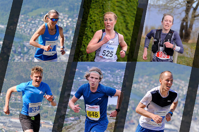 Noen sterke fjelløpere som Kondis tror kan ha kapasitet til å vinne Bergen Fjellmaraton: Anita Iversen Lilleskare, Eli Anne Dvergsdal, Rebekka Færø Linde, Anders Kjærevik, Anders Sommer, Lorentz Erland Linde. (Foto/montasje: Arne Dag  Myking)