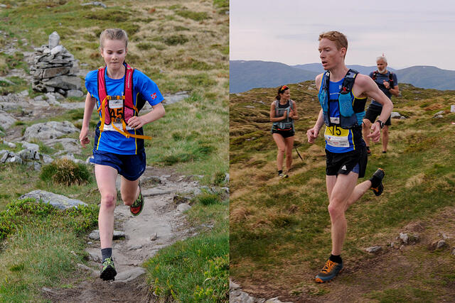Selma Eldevik som ikke fyller 16 år før til høsten, tok en overraskende, men klar seier i Bergen Fjellmaraton. Halfdan-Emil Færø var derimot en av favorittene. (Foto: Arne Dag Myking)