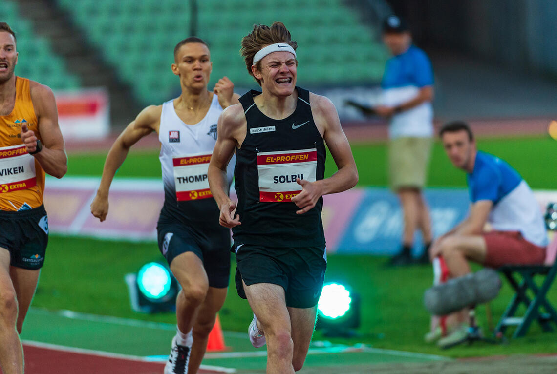 Ole Jakob Høsteland Solbu var eneste norske deltaker på herrenes 800 meter i Nordisk mesterskap. Han løp inn til en sjetteplass, nøyaktig seks sekunder bak personlige rekord. (Foto: Samuel Hafsahl)