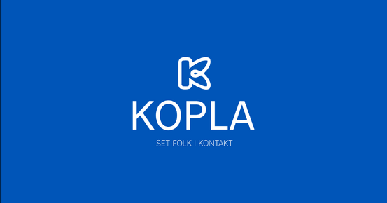Logo for nettportalen Kopla, ein K på blå bakgrunn.