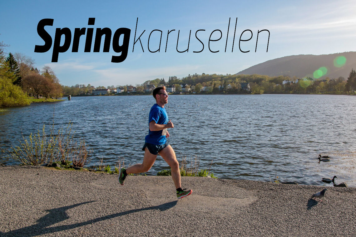 Springkarusellen er en serie med løp som går i en fast løype rundt Tveitevannet i Bergen. (Foto: Arne Dag Myking)
