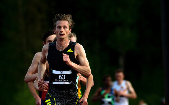 Tredjeplass ble fasit for Ferdinand Kvan Edman under dagens 1500 meter i Nordisk mesterskap.. (Foto: Samuel Hafsahl)
