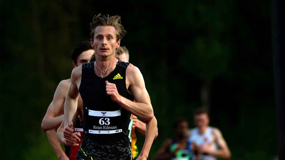 Tredjeplass ble fasit for Ferdinand Kvan Edman under dagens 1500 meter i Nordisk mesterskap.. (Foto: Samuel Hafsahl)