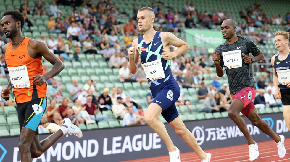 Både Zerei Kbrom og Filip Ingebrigtsen satte pers med veldig god margin på 3000 meteren på Bislett. (Foto: Samuel Hafsahl)