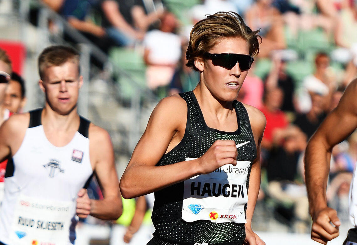 Norske medaljehåp i U23-EM: Simen Halle Haugen (bildet) og Magnus Tuv Myhre har tredje og fjerde beste tiden i år blant deltakerne på 5000 m i Tallinn. (Foto: Bjørn Johannessen)
