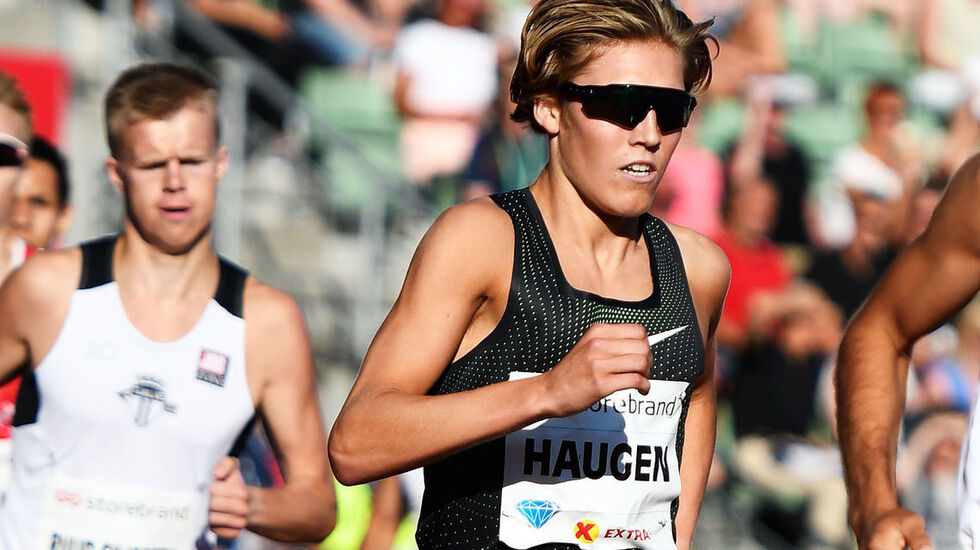 Norske medaljehåp i U23-EM: Simen Halle Haugen (bildet) og Magnus Tuv Myhre har tredje og fjerde beste tiden i år blant deltakerne på 5000 m i Tallinn. (Foto: Bjørn Johannessen)