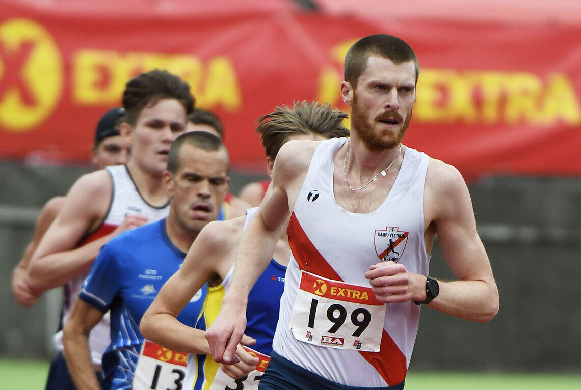 Kamp/Vestheim-løperen Magnus Erstad vant 10 000 meteren på 30.53,58. (Arkivfoto: Bjørn Johannessen)