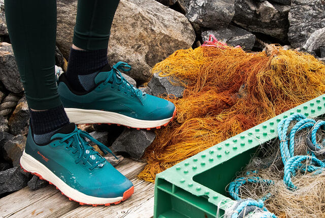 29 prosent av Icebug OutRun er laget av resirkulerte materialer som resirkulerte PET-flasker og fiskegarn. (Alle foto: Icebug)