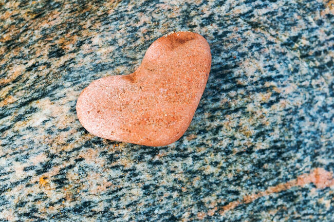 stone heart, heart-shaped sea stone
