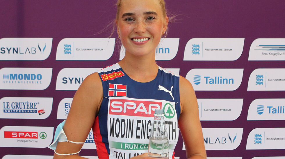 Andrea Modin Engesæth med 4. plass på 3000 meter hinder i U23-EM. (Foto: Kjell Vigestad)