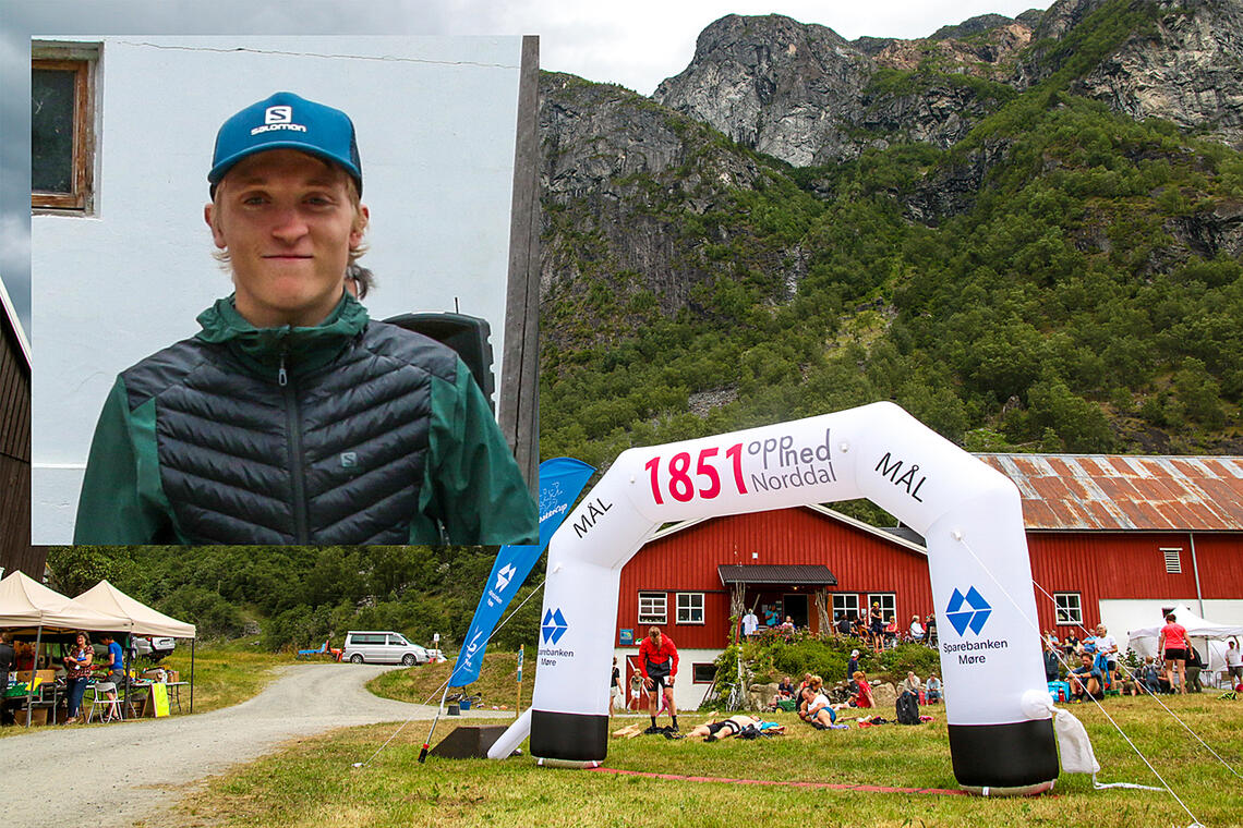 Morten Antonsen var første mann i mål på fjelløpet 1851OppNed. (Foto: Arne Dag Myking)