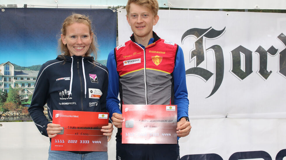 Karoline Holsen Kyte og Håvard Eidsmo på premiepallen