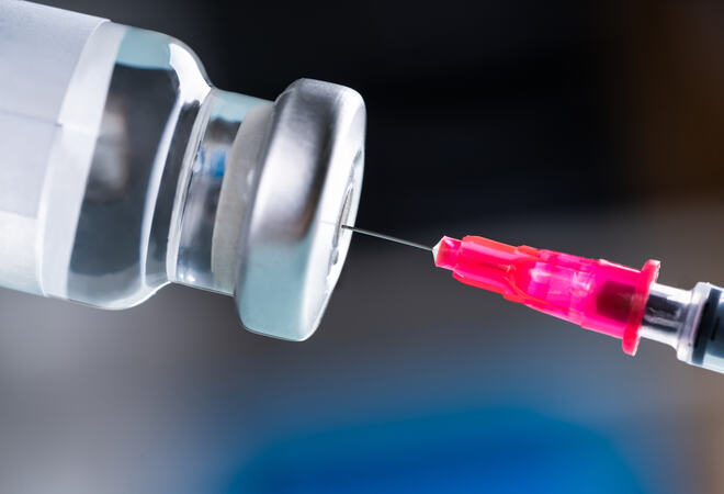 Filling Shingles Vaccine Syringe