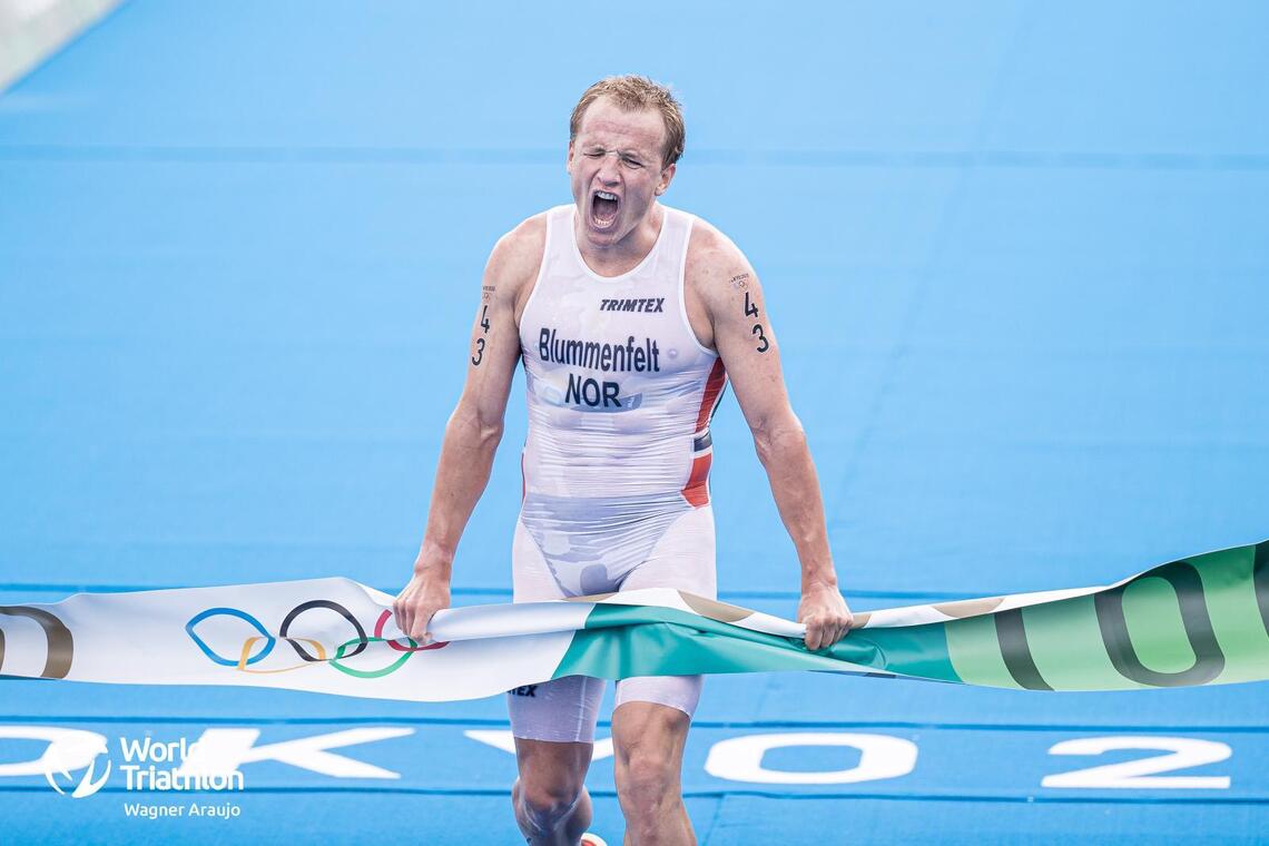 Kristian Blummenfelt tok OL-gull i Tokyo i 2021. Nå er alt fokus rettet mot å forsvare gullet i Paris 2024. (Foto: Wagner Araujo / @wags.photo)