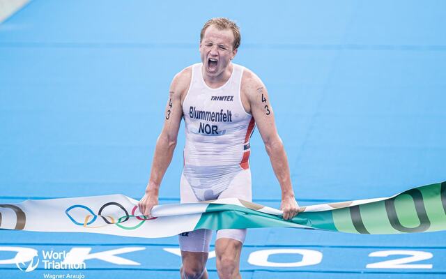 Kristian Blummenfelt tok OL-gull i Tokyo i 2021. Nå er alt fokus rettet mot å forsvare gullet i Paris 2024. (Foto: Wagner Araujo / @wags.photo)