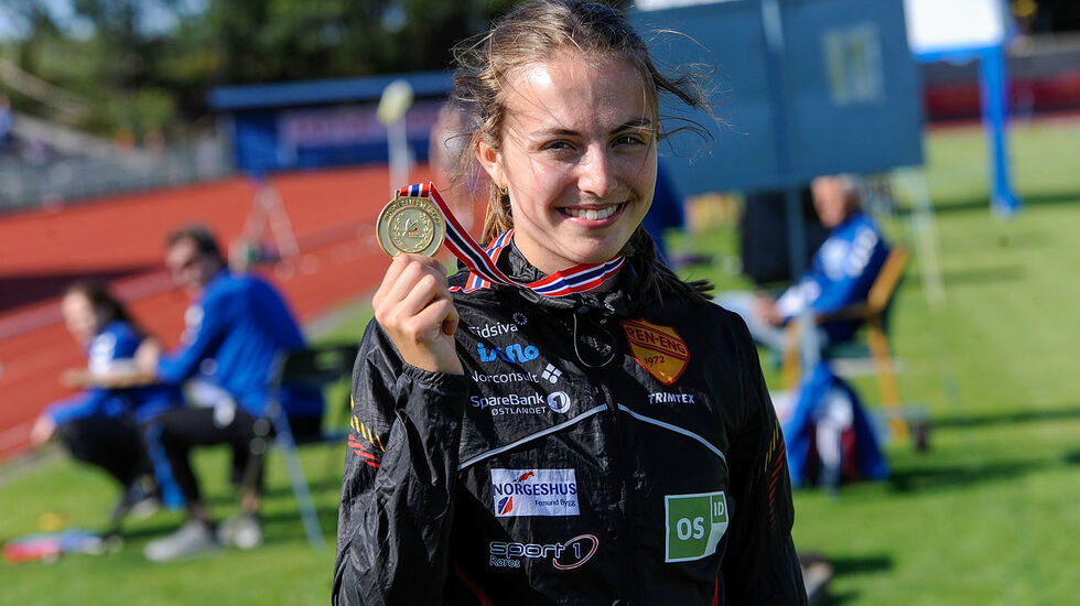 Ingeborg Østgård kan nå kalle seg både europamester og norgesmester på 1500 meter. (Alle foto: Arne Dag Myking)