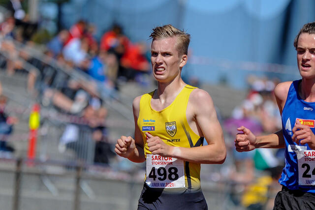 Mathias Vanem Aas tok en bronsemedalje i et sterkt felt på 5000 meter i junior-NM i helgen. (Foto: Arne Dag Myking)
