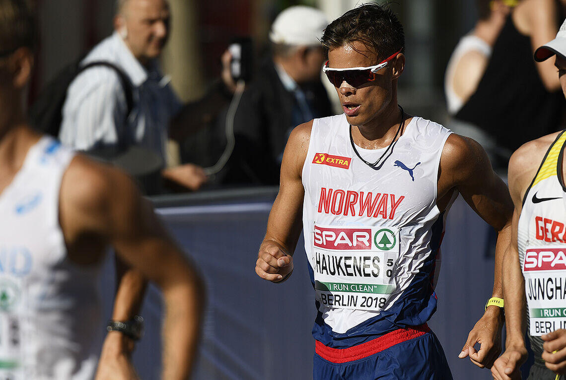 Det ble DNF på Håvard Haukenes på 50 km kappgang i OL. (Arkivfoto: Bjørn Johannessen)