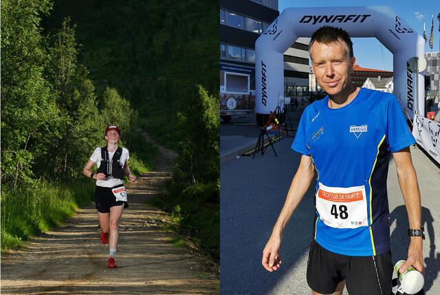 Therese Årvik og Lars Olaf Haaheim vant den lengste løypa, Hamperokken Skyrace på 57 km, i det krevende fjellterrenget ved Tromsø. (Foto: Jakob Grahn og Liza Goodwin / Tromso Skyrace)