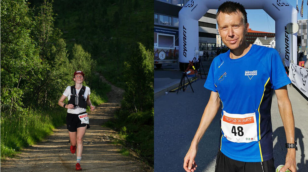 Therese Årvik og Lars Olaf Haaheim vant den lengste løypa, Hamperokken Skyrace på 57 km, i det krevende fjellterrenget ved Tromsø. (Foto: Jakob Grahn og Liza Goodwin / Tromso Skyrace)