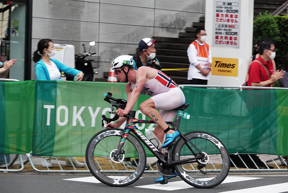 Gustav Iden ble nummer åtte i OL i Tokyo. Lørdag stiller han i Oslo Triatlon. (Foto: Geir Owe Fredheim)