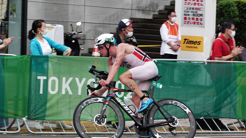 Gustav Iden ble nummer åtte i OL i Tokyo. Lørdag stiller han i Oslo Triatlon. (Foto: Geir Owe Fredheim)