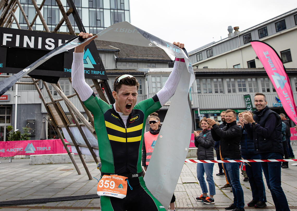 Andreas Wathne fra NTNUI triatlon gikk til topps i Olympic+ (Foto: Hallvard Kolltveit)