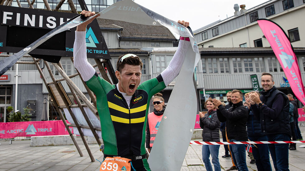 Andreas Wathne fra NTNUI triatlon gikk til topps i Olympic+ (Foto: Hallvard Kolltveit)